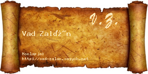 Vad Zalán névjegykártya